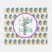 パーソナライズモノグラムのフリースブランケット フリースブランケット (正面(横))