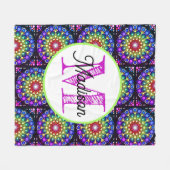 パーソナライズモノグラムのフリースブランケット フリースブランケット (正面(横))