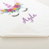 パーソナライズユニコーンガールズシェルパブランケット シェルパブランケット (3/4)