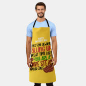 パーソナライズユーモアグリルシェフパパ エプロン (着用した状態)