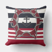 パーソナライズリバーシブルマリンパターンラダーロープ クッション (正面)