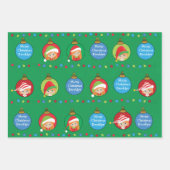 パーソナライズレッドヘアガール小妖精や小人 ラッピングペーパーシート (正面)