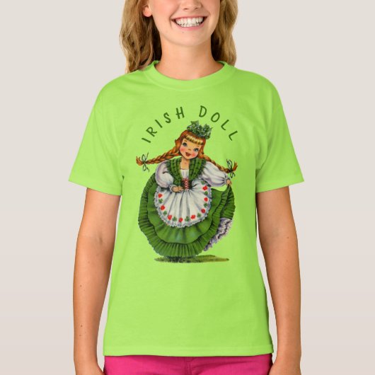 パーソナライズレトロアイリッシュドールのロゴSt patricks day Tシャツ (正面)