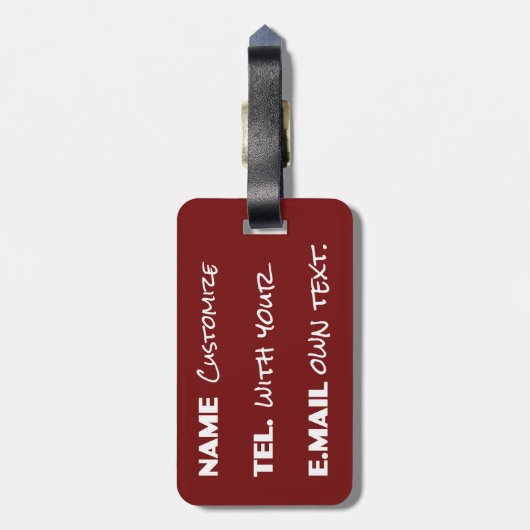 パーソナライズレトロエディンバラダブルデッカーバス ラゲッジタグ (裏面縦)