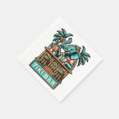 パーソナライズレトロエレファントティキバー スタンダードカクテルナプキン (角)