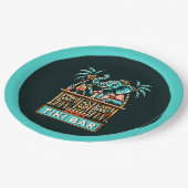 パーソナライズレトロエレファントティキバー ペーパープレート (アングル)