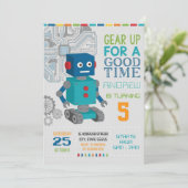 パーソナライズロボット誕生日パーティー 招待状 (スタンド正面)