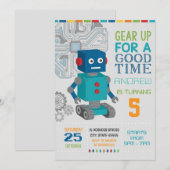 パーソナライズロボット誕生日パーティー 招待状 (正面/裏面)