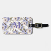パーソナライズロマンティックバイオレットセージ植物学フローラ ラゲッジタグ (正面横)