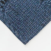 パーソナライズヴィンテージネイビーレース外観 フリースブランケット (角)