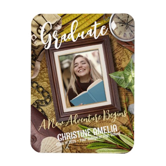 パーソナライズヴィンテージ冒険者テーマのお知らせ マグネット (縦)