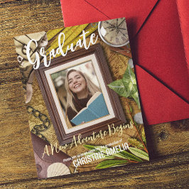 パーソナライズヴィンテージ冒険者テーマ卒業 招待状