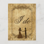 パーソナライズヴィンテージ結婚紙の新郎私は行う ポストカード (正面)