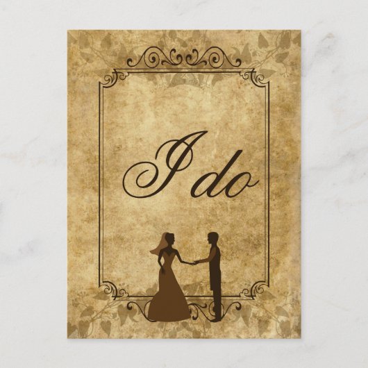 パーソナライズヴィンテージ結婚紙の新郎私は行う ポストカード (正面)