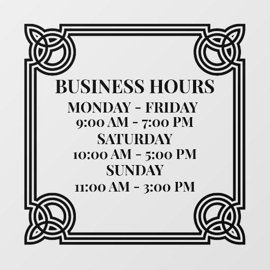 パーソナライズヴィンテージ装飾営業時間Blac ウィンドウサイン (シート)