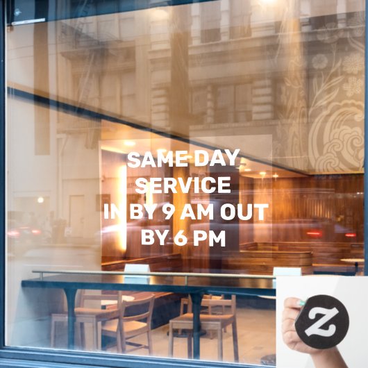 パーソナライズ乾燥クリーナー高速ドロップオフ拾う ウィンドウサイン (カフェ窓)