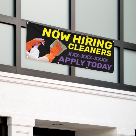 パーソナライズ今すぐ採用クリーナーは今日適用される大規模 横断幕 (ビルの外側)
