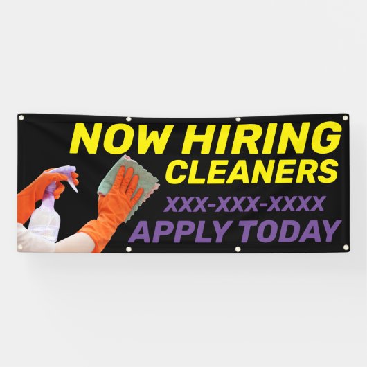 パーソナライズ今すぐ採用クリーナーは今日適用される大規模 横断幕 (横)