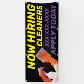 パーソナライズ今すぐ採用クリーナーは今日適用される大規模 横断幕 (縦)