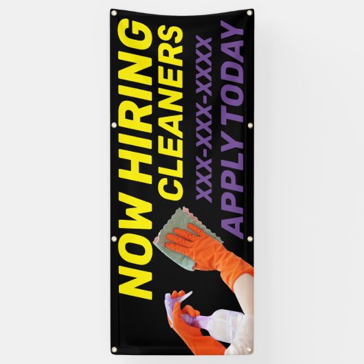 パーソナライズ今すぐ採用クリーナーは今日適用される大規模 横断幕 (縦)