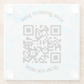 パーソナライズ付きメニューQRcodeのスキャンLGrey BG ガラスコースター (裏面)