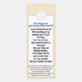 パーソナライズ住宅用プロモーションチラシ住宅清掃 ドアノブサイン (裏面)