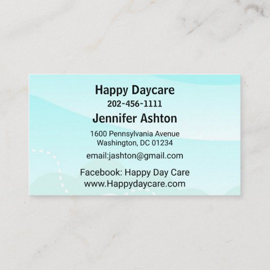 パーソナライズ保育園先生ハッピーキッズ 名刺 (裏面)