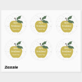 パーソナライズ先生名カスタム金ゴールドapple ラウンドシール (シート)