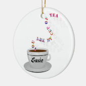 パーソナライズ円のオーナメント私のお茶です セラミックオーナメント (左)