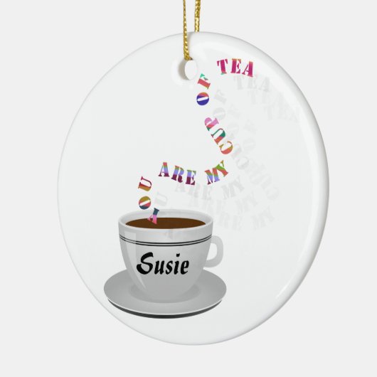 パーソナライズ円のオーナメント私のお茶です セラミックオーナメント (左)