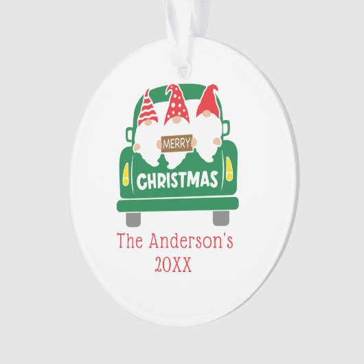 パーソナライズ写真クリスマス格言トラッククリスマス オーナメント (正面)