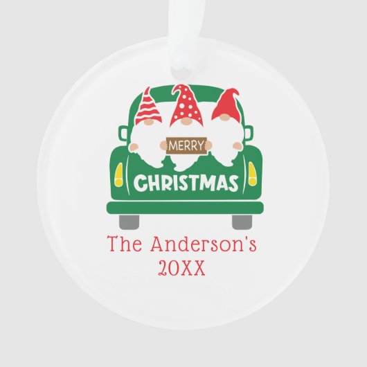 パーソナライズ写真クリスマス格言トラッククリスマス オーナメント (正面)
