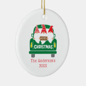 パーソナライズ写真クリスマス格言トラッククリスマス セラミックオーナメント (右)