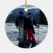 パーソナライズ写真クリスマス格言トラッククリスマス セラミックオーナメント (裏面)