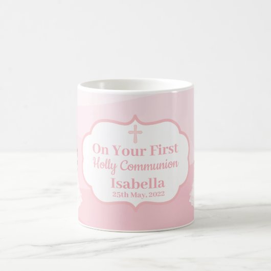 パーソナライズ初の聖体拝領少女コーヒーマグ コーヒーマグカップ (中央)