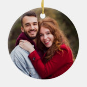 パーソナライズ初めてのクリスマスハート&シャンパン セラミックオーナメント (裏面)