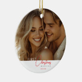 パーソナライズ初めてのクリスマス休日オーナメント セラミックオーナメント (右)