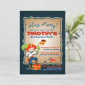 パーソナライズ可愛い海賊誕生日招待状 招待状 (スタンド正面)