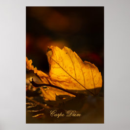 パーソナライズ可能なカルペディエムとカラフルリーフポステ ポスター