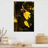 パーソナライズ可能なカルペディエムとカラフルリーフポステ ポスター (キッチン)