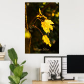 パーソナライズ可能なカルペディエムとカラフルリーフポステ ポスター (ホームオフィス)