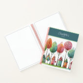 パーソナライズ可能なハッピーホームお洒落と木 ノートブック (内部)