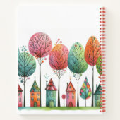 パーソナライズ可能なハッピーホームお洒落と木 ノートブック (裏面)