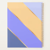 パーソナライズ可能なバイオレットブルー パープル イエロー ゴールドストライプ プランナー手帳 (裏面)