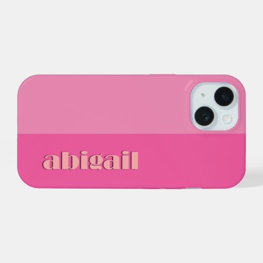 パーソナライズ可能なブロックカラー iPhone 15ケース (裏面横)