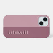 パーソナライズ可能なブロックカラー iPhone 15ケース (裏面横)
