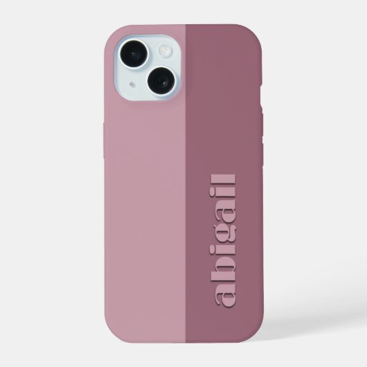 パーソナライズ可能なブロックカラー iPhone 15ケース (裏面)