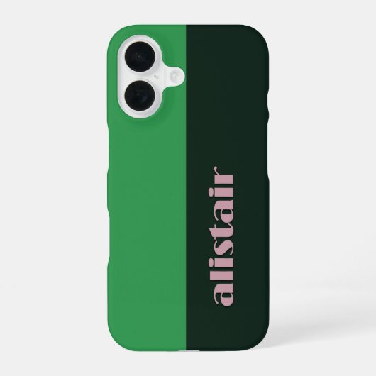 パーソナライズ可能なブロックカラー iPhone 16ケース (裏面)