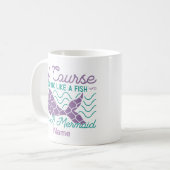 パーソナライズ可能な人魚コーヒーマグ コーヒーマグカップ (正面左)