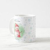 パーソナライズ可能な名前クリスマスマグ コーヒーマグカップ (正面左)